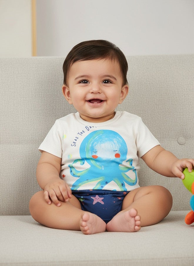 Bontots Infant Boys Printed Organic Cotton Bodysuit - Image 1